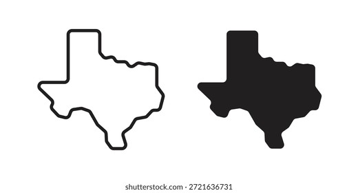 Icono de Texas en línea delgada, estilo de trazo para Sitio web y App