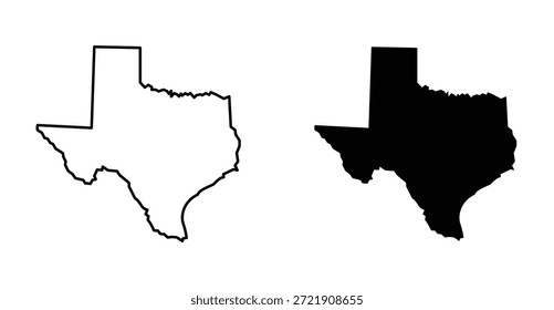 Icono de Texas. Línea con trazo editable y plano para el Web
