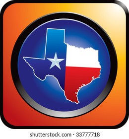 texas icon on glossy web button