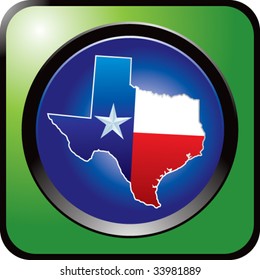 texas icon on glossy web button