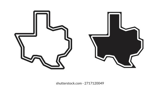Texas icon silhouette vector designs. Editable Strokes