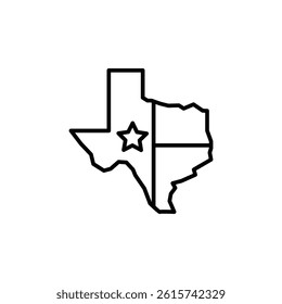 Texas icon. Simple Texas state outline icon for social media, app, and web design. Vector illustration