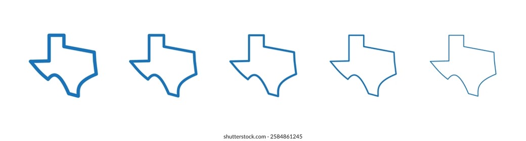 Texas icon Symbol collection thin outline set