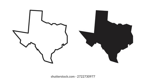 Símbolo de icono de Texas. Vector EPS 10. icono de línea y glifo