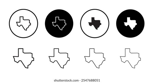 Ícone do Texas Ilustração plana de linha fina