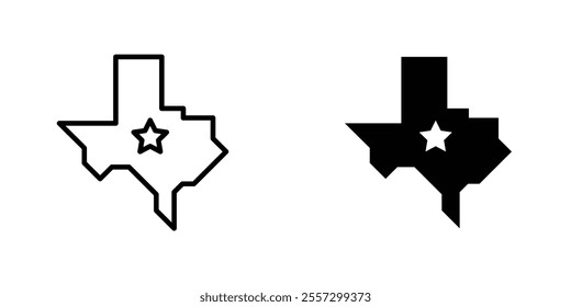 Texas Icon vector. liner and flat style icons set.