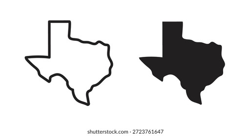 Ícones do Texas em linhas finas, linhas finas, contorno e traçados