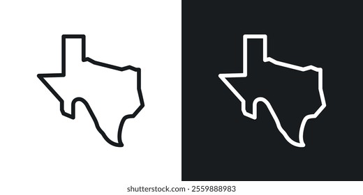 Texas icons. vector set in black colors