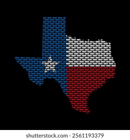 Texas Illustration Vector, With Texas Maps Flag and Ammo Inside