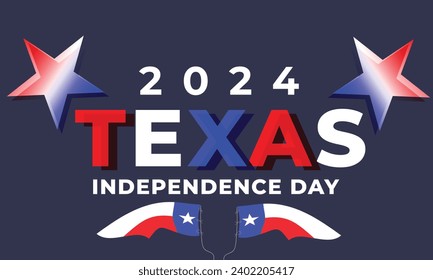 Día de la Independencia de Texas. fondo, banner, tarjeta, afiche, plantilla. Ilustración vectorial.