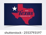 Texas Independence Day Banner. Happy Texas Independence Day March 2nd Background Template. Freedom Holiday Banner With Texas Flag Red and Blue Background for Website, Header, Cover, invitation card