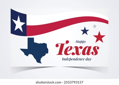 Texas Independence Day Banner. Happy Texas Independence Day March 2nd Background Template. Freedom Holiday Banner With Texas Flag Red and Blue Background for Website, Header, Cover, invitation card