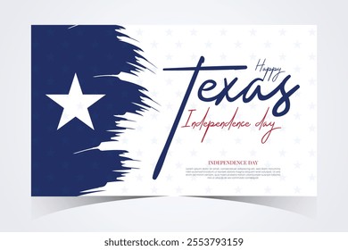 Texas Independence Day Banner. Happy Texas Independence Day March 2nd Background Template. Freedom Holiday Banner With Texas Flag Red and Blue Background for Website, Header, Cover, invitation card