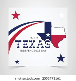 Texas Independence Day Banner. Happy Texas Independence Day March 2nd Background Template. Freedom Holiday Banner With Texas Flag Red and Blue Background for Website, Header, Cover, invitation card