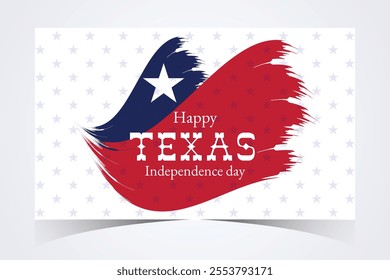 Texas Independence Day Banner. Happy Texas Independence Day March 2nd Background Template. Freedom Holiday Banner With Texas Flag Red and Blue Background for Website, Header, Cover, invitation card