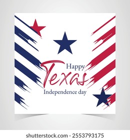 Texas Independence Day Banner. Happy Texas Independence Day March 2nd Background Template. Freedom Holiday Banner With Texas Flag Red and Blue Background for Website, Header, Cover, invitation card