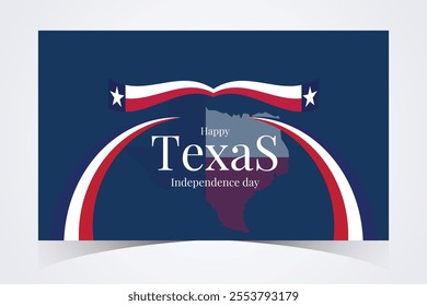 Texas Independence Day Banner. Happy Texas Independence Day March 2nd Background Template. Freedom Holiday Banner With Texas Flag Red and Blue Background for Website, Header, Cover, invitation card