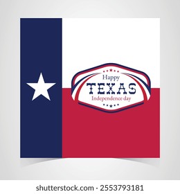 Texas Independence Day Banner. Happy Texas Independence Day March 2nd Background Template. Freedom Holiday Banner With Texas Flag Red and Blue Background for Website, Header, Cover, invitation card