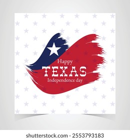 Texas Independence Day Banner. Happy Texas Independence Day March 2nd Background Template. Freedom Holiday Banner With Texas Flag Red and Blue Background for Website, Header, Cover, invitation card
