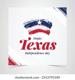 Texas Independence Day Banner. Happy Texas Independence Day March 2nd Background Template. Freedom Holiday Banner With Texas Flag Red and Blue Background for Website, Header, Cover, invitation card