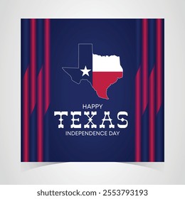 Texas Independence Day Banner. Happy Texas Independence Day March 2nd Background Template. Freedom Holiday Banner With Texas Flag Red and Blue Background for Website, Header, Cover, invitation card