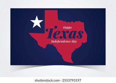 Texas Independence Day Banner. Happy Texas Independence Day March 2nd Background Template. Freedom Holiday Banner With Texas Flag Red and Blue Background for Website, Header, Cover, invitation card