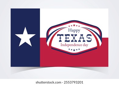 Texas Independence Day Banner. Happy Texas Independence Day March 2nd Background Template. Freedom Holiday Banner With Texas Flag Red and Blue Background for Website, Header, Cover, invitation card