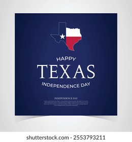 Texas Independence Day Banner. Happy Texas Independence Day March 2nd Background Template. Freedom Holiday Banner With Texas Flag Red and Blue Background for Website, Header, Cover, invitation card