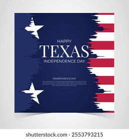 Texas Independence Day Banner. Happy Texas Independence Day March 2nd Background Template. Freedom Holiday Banner With Texas Flag Red and Blue Background for Website, Header, Cover, invitation card