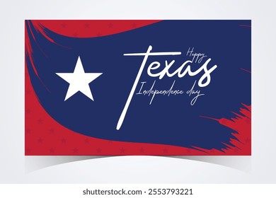 Texas Independence Day Banner. Happy Texas Independence Day March 2nd Background Template. Freedom Holiday Banner With Texas Flag Red and Blue Background for Website, Header, Cover, invitation card