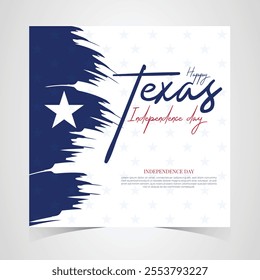 Texas Independence Day Banner. Happy Texas Independence Day March 2nd Background Template. Freedom Holiday Banner With Texas Flag Red and Blue Background for Website, Header, Cover, invitation card