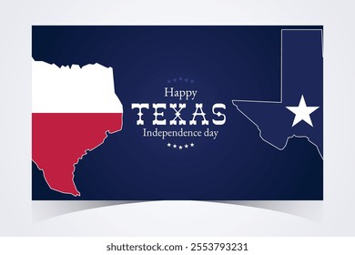 Texas Independence Day Banner. Happy Texas Independence Day March 2nd Background Template. Freedom Holiday Banner With Texas Flag Red and Blue Background for Website, Header, Cover, invitation card