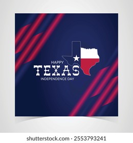 Texas Independence Day Banner. Happy Texas Independence Day March 2nd Background Template. Freedom Holiday Banner With Texas Flag Red and Blue Background for Website, Header, Cover, invitation card