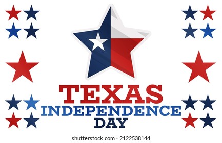 Texas Independence Day Is The Celebration Of The Adoption Of The Texas Declaration Of Independence On March 2, 1836. Lone Star Flag.Design For Poster, Card, Banner, Background. Vector.