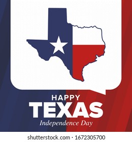 Texas Independence Day. Freedom holiday in Unites States, celebrated annual in March. Lone star flag. Texas flag. Patriotic sign and elements. Poster, card, banner and background. Vector illustration