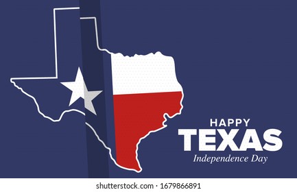 Texas Independence Day. Freedom holiday in Unites States, celebrated annual in March. Lone star flag. Texas flag. Patriotic sign and elements. Poster, card, banner and background. Vector illustration