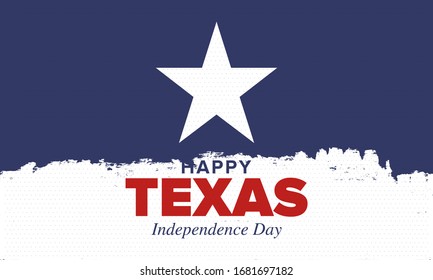 Texas Independence Day. Freedom holiday in Unites States, celebrated annual in March. Lone star flag. Texas flag. Patriotic sign and elements. Poster, card, banner and background. Vector illustration