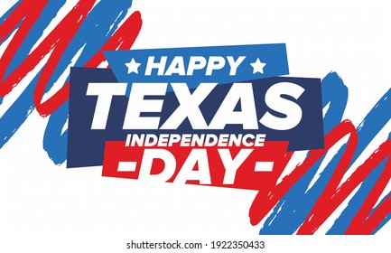 Texas Independence Day. Freedom Holiday In Unites States, Celebrated Annual In March. Lone Star Flag. Texas Flag. Patriotic Sign And Elements. Poster, Card, Banner And Background. Vector Illustration