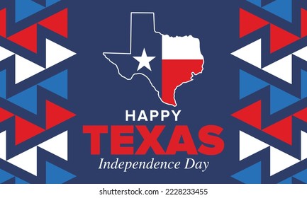 Texas Independence Day. Freedom holiday in Unites States, celebrated annual in March. Lone star flag. Texas flag. Patriotic sign and elements. Poster, card, banner and background. Vector illustration