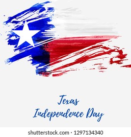 Texas Independence Day holiday.  Grunge flag of Texas - Lone Star. Template for holiday background, banner, invitation, poster, etc.