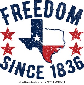 Texas Independence Day T Shirt Design