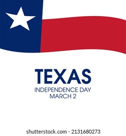 Texas Independence Day vector. Abstract texas flag icon vector isolated on a white background. March 2, important day