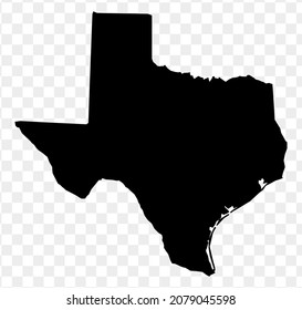 Texas isolated vector map silhouette