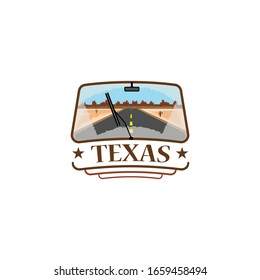 Texas Landscape from Car Screen