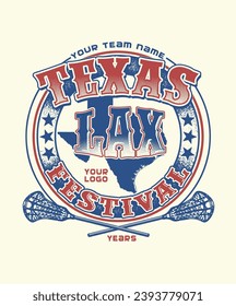 Texas Lax Lacrosse Design concept for clothing apparel or merchandise