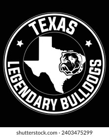 Texas legendary bulldogs - EPS file for cutting machine. You can edit and print this vector art with EPS editor.