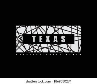 Ilustración gráfica vectorial de letras de Texas, ropa creativa, adecuada para el diseño de camisetas, ropa, patatas, productos de impresión, etc.