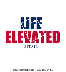 Texas Life Elevated Text with Map Perfect for Sticker, etc