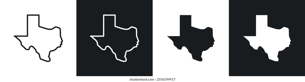Texas linear icon set for app, and web design.