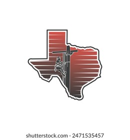 Vector de poste Texas Lineman con Plantilla de diseño de logotipo en color de tira y degradado